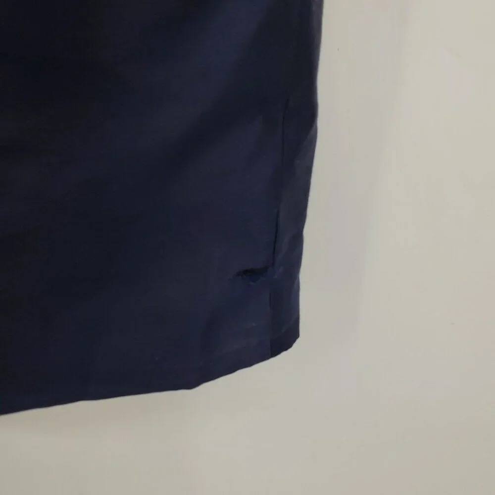 Tory Burch Navy‎ Lily Preppy Silk Quiet Luxury Fit & Flare Square Neck Dress 0